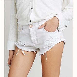 One Teaspoon White Bandit Denim Shorts 